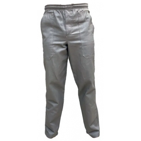 Calça prof. brim cinza Elas. inteiro EG